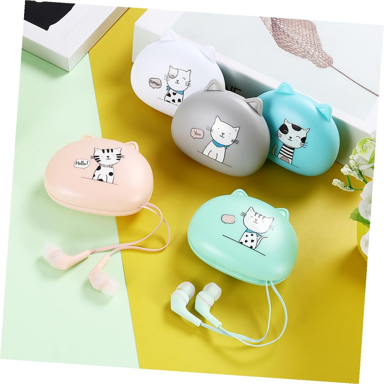 In-Ear Wired Earphones with Adorable Design Ergonomic Comfortable Fit Material Compatible with Huawei Phones for Gym Running Travel and Daily Use image number 2