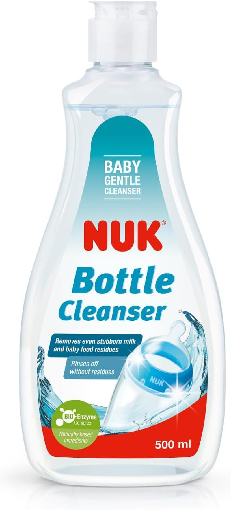 NUK Baby Bottle Cleanser Concentrate | 500 Ml | Ideal for Cleaning Baby Bottles, Teats & Accessories | Fragrance Free | Ph Neutral | 100% Recycled Bottle image number 1