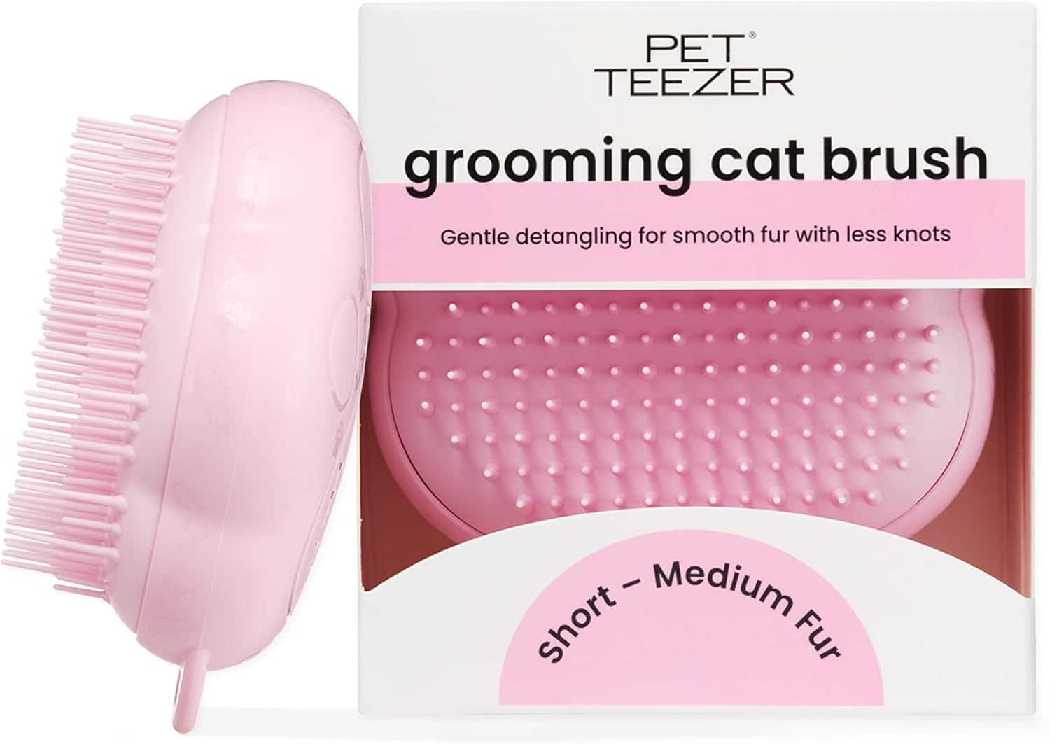 Tangle Teezer | Pet Teezer | Cat Grooming Brush | Short, Medium Hair | Soft Bristles to Detangle Knots | Green