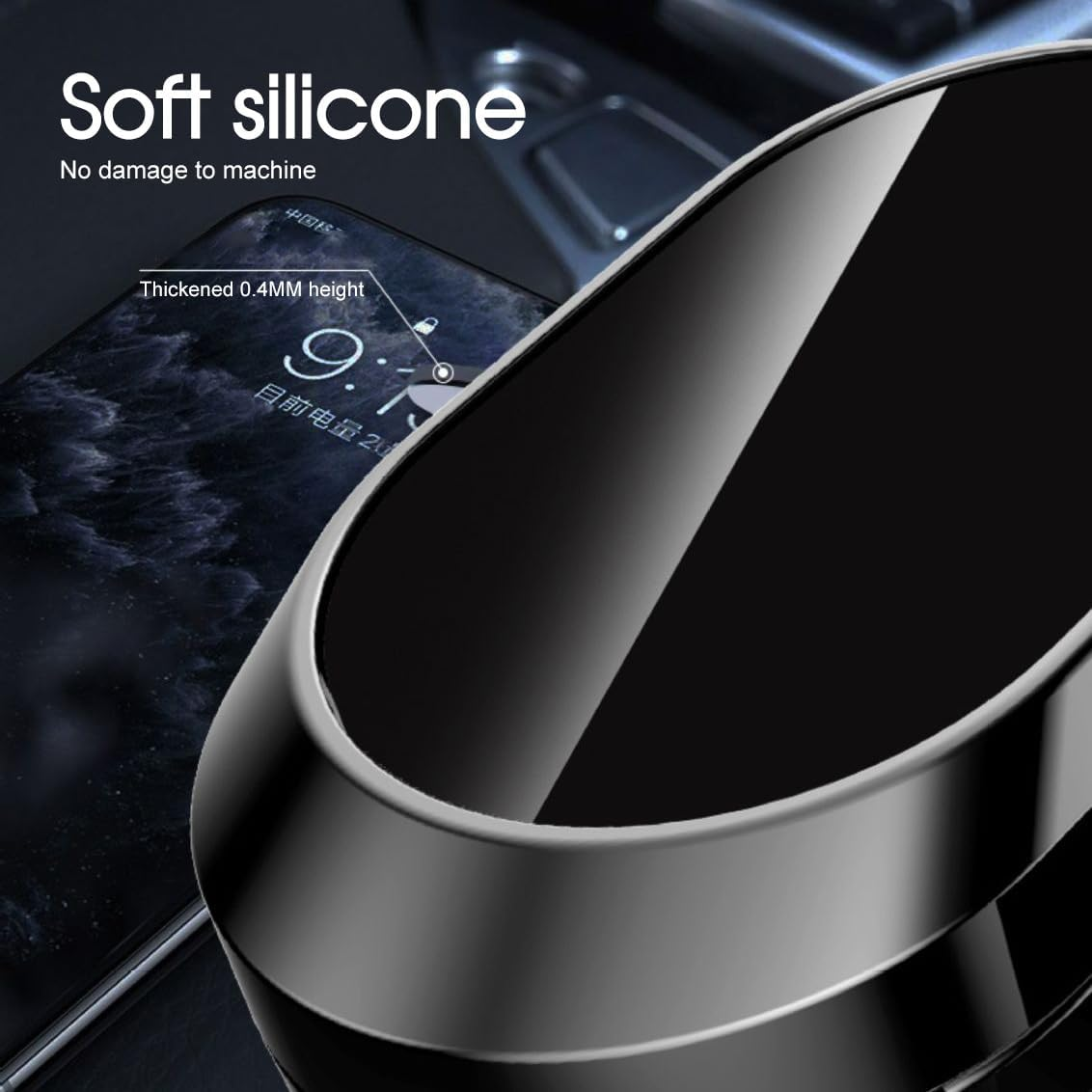 Tootoo Metal Magnetic Car Phone Holder Folding Magnet Dash Mount Mobile Phone Stand GPS Black/Silver (Black) image number 5