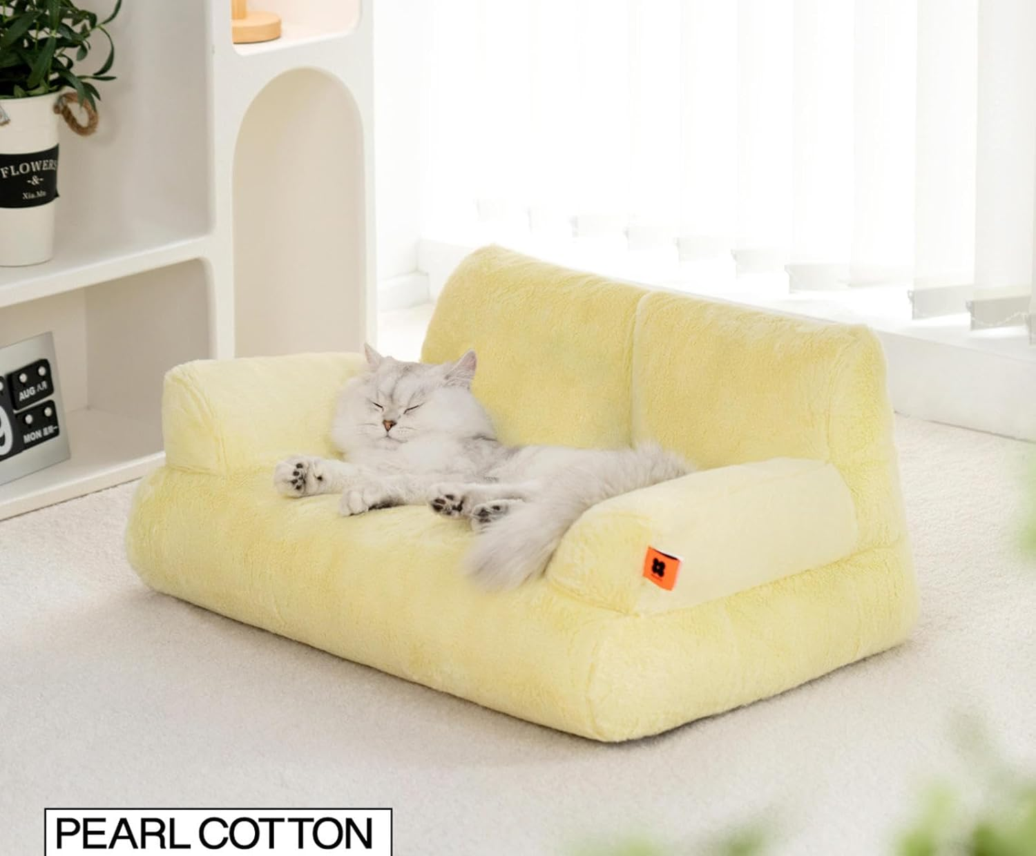 Fashion Cat Sofa Bed Cat Couch - Fluffy Anti-Collapse Large Cat Beds Kitty Furniture, Cloud Cat Sofas with Non-Slip Bottom Winter Kitties, 66 * 48 * 33Cm,A image number 6