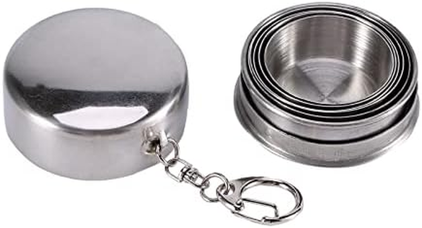 S/M/L Stainless Steel Folding Cup Portable Stackable Folding Cup Collapsible for Travel Picnic Hiking Outdoor (S) image number 1
