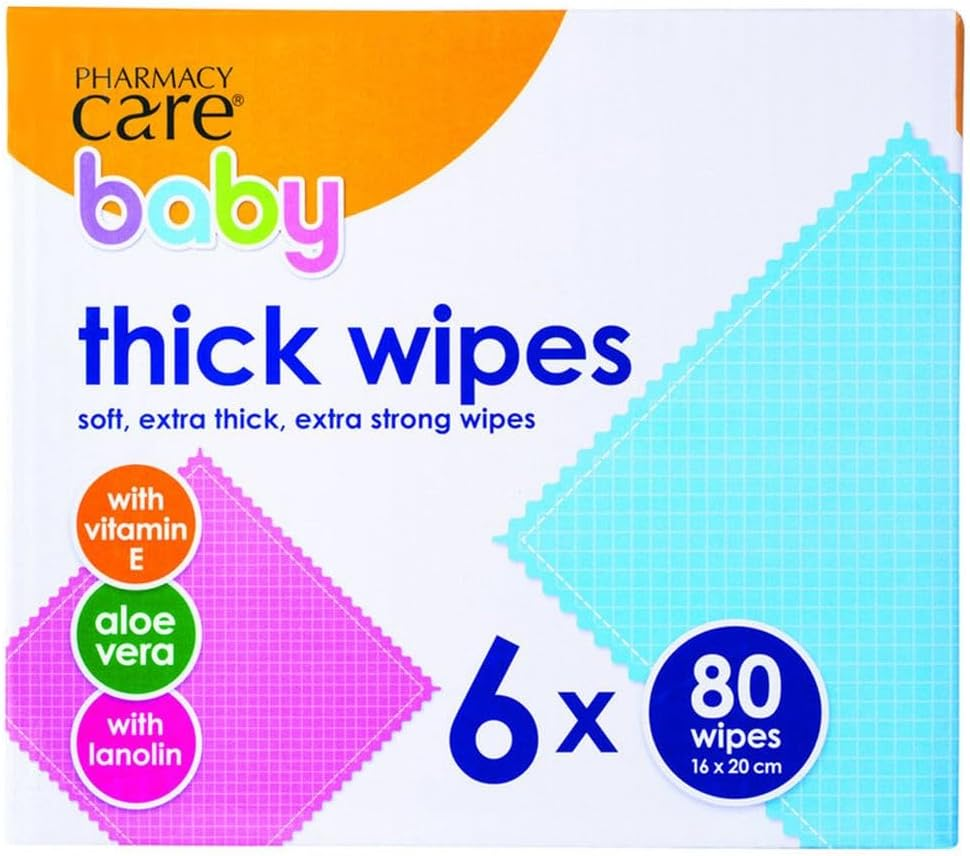 Pharmacy Care Baby Thick Wet Wipes 80 Sheets (Pack of 6)