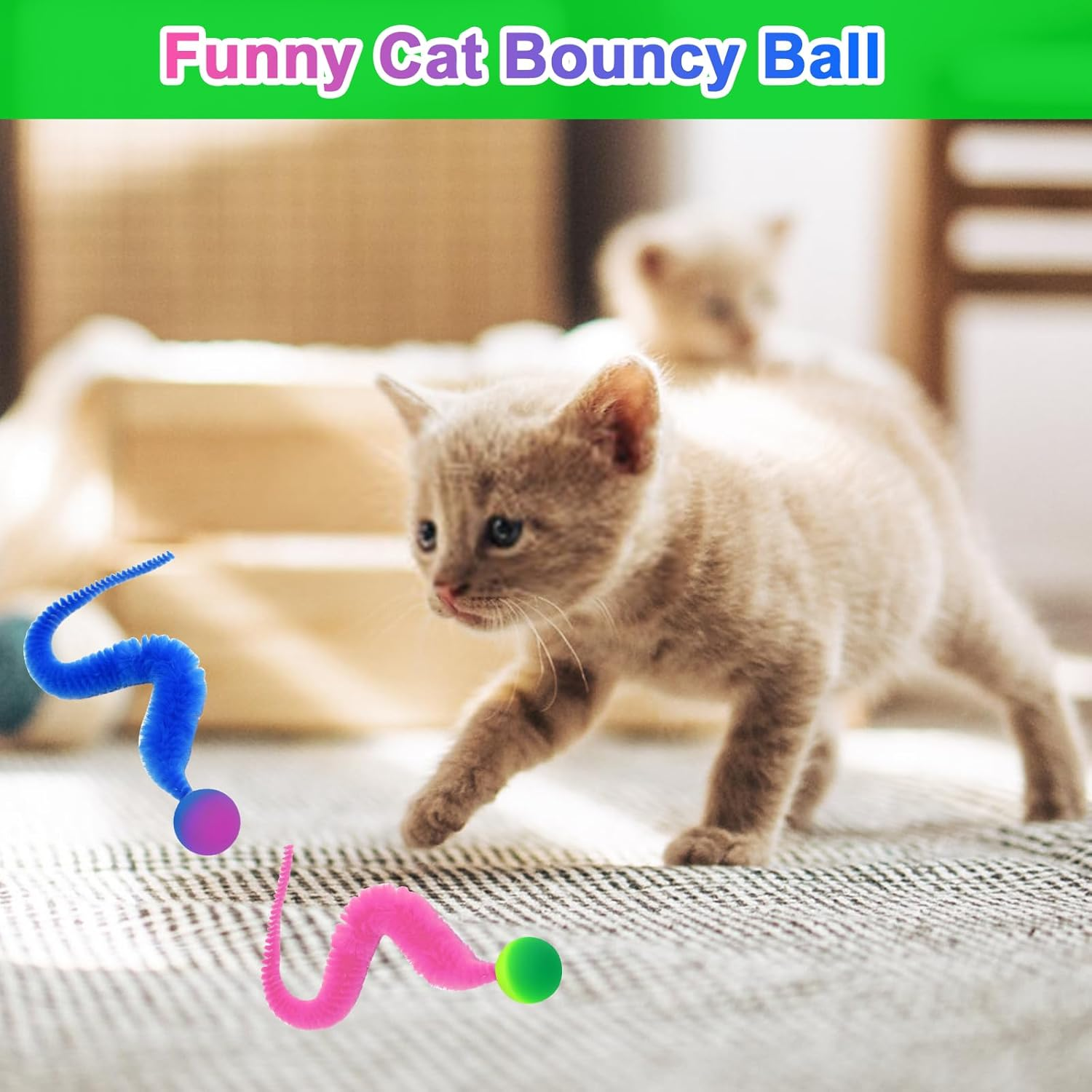 MOKIDO Pack of 5 Wobble Balls for Cats, Cat Balls, Bouncy Balls, Wiggly Ball, Funny Cat Toy Ball, Movable Funny Bouncing Wobble Balls, Cat Accessories, Kitten Toy for Cats of All Ages image number 1