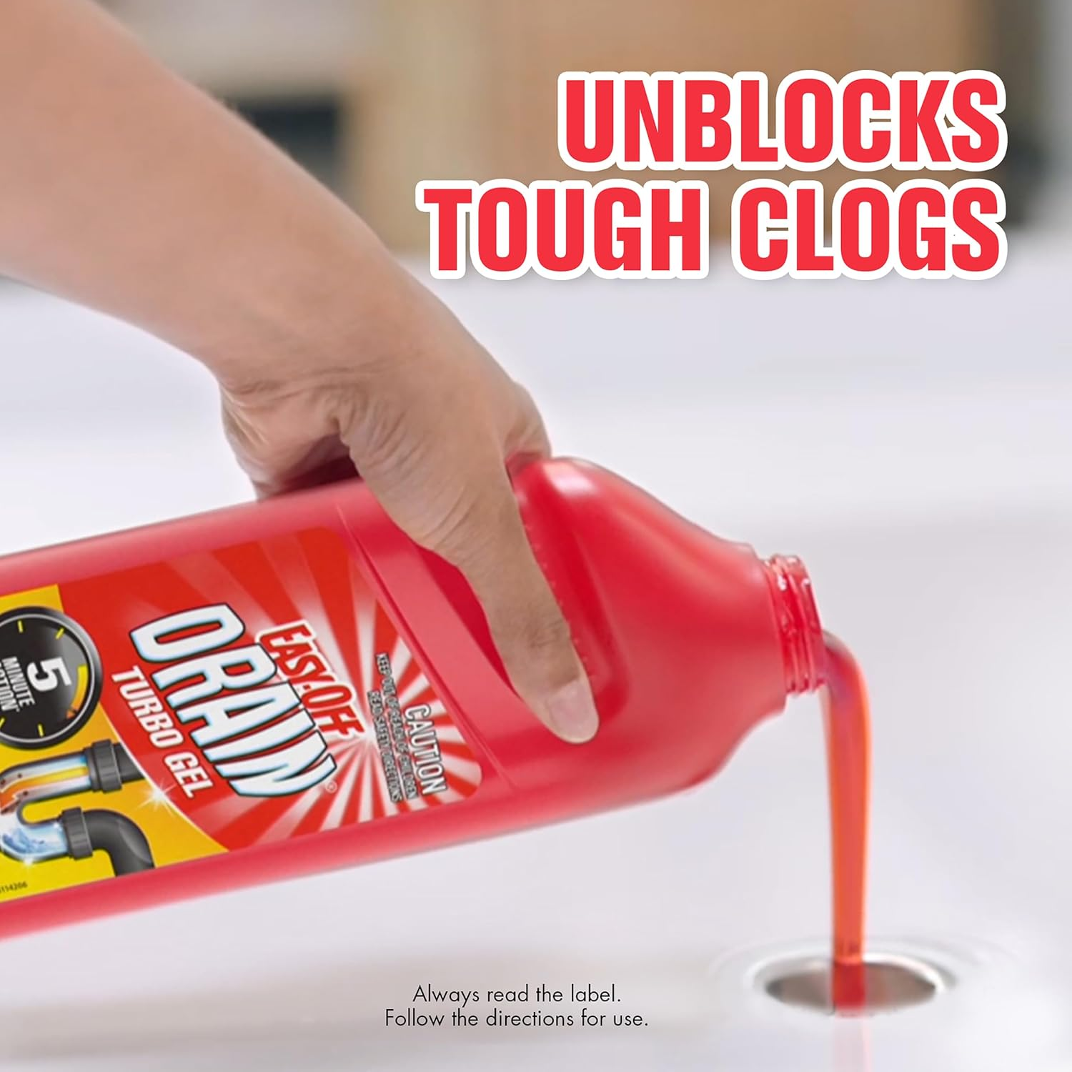 Easy-Off Bam Turbo Drain Cleaner Gel 1 Liter image number 5