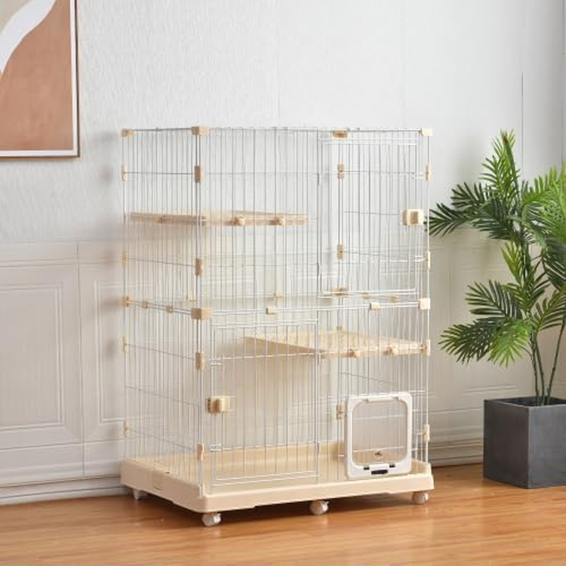 BTM Cat Cage, Storage Type, Cat Cage, 2 Tiers, 1 Tier, 4 Tiers, Casters, Cat House, Multi-Tier, Answering Machine, Protection, Escape Prevention, Multi-Headed Pet Cage, Stylish