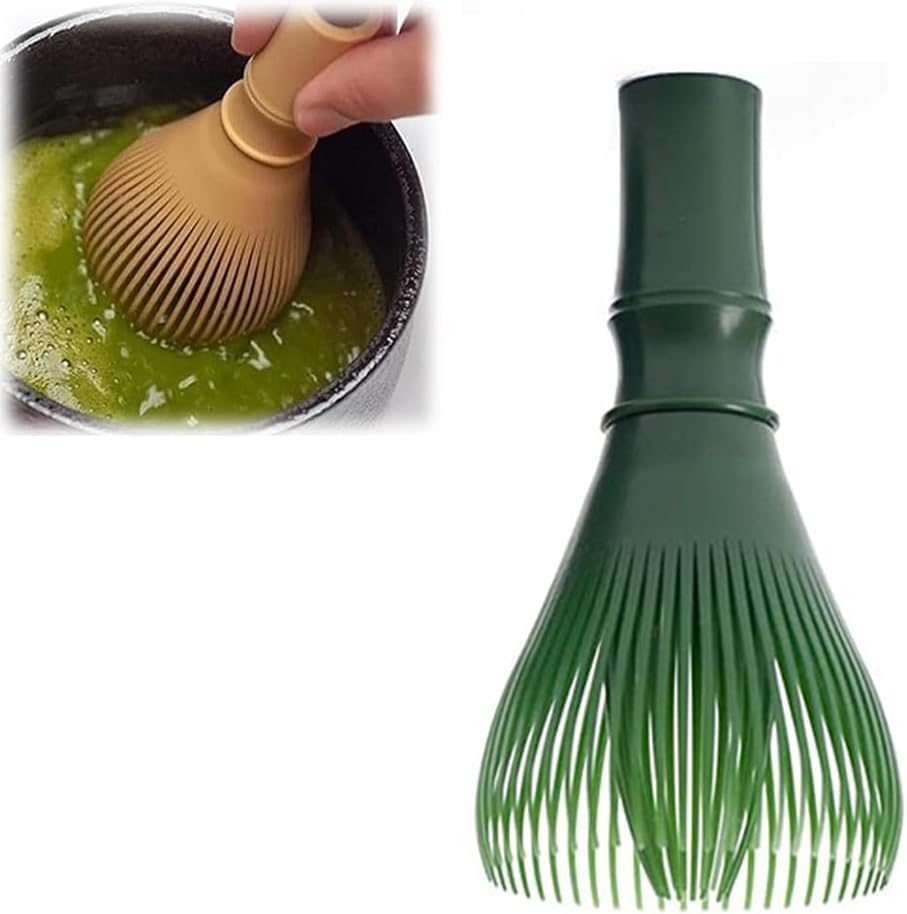 Matcha Whisk Set - Reusable Resin Whisk for Stirring Matcha Powder, Hot Chocolate & Milk Frothing, Easy to Clean Tea Ceremony Tool & Kitchen Gadget (Green) image number 6