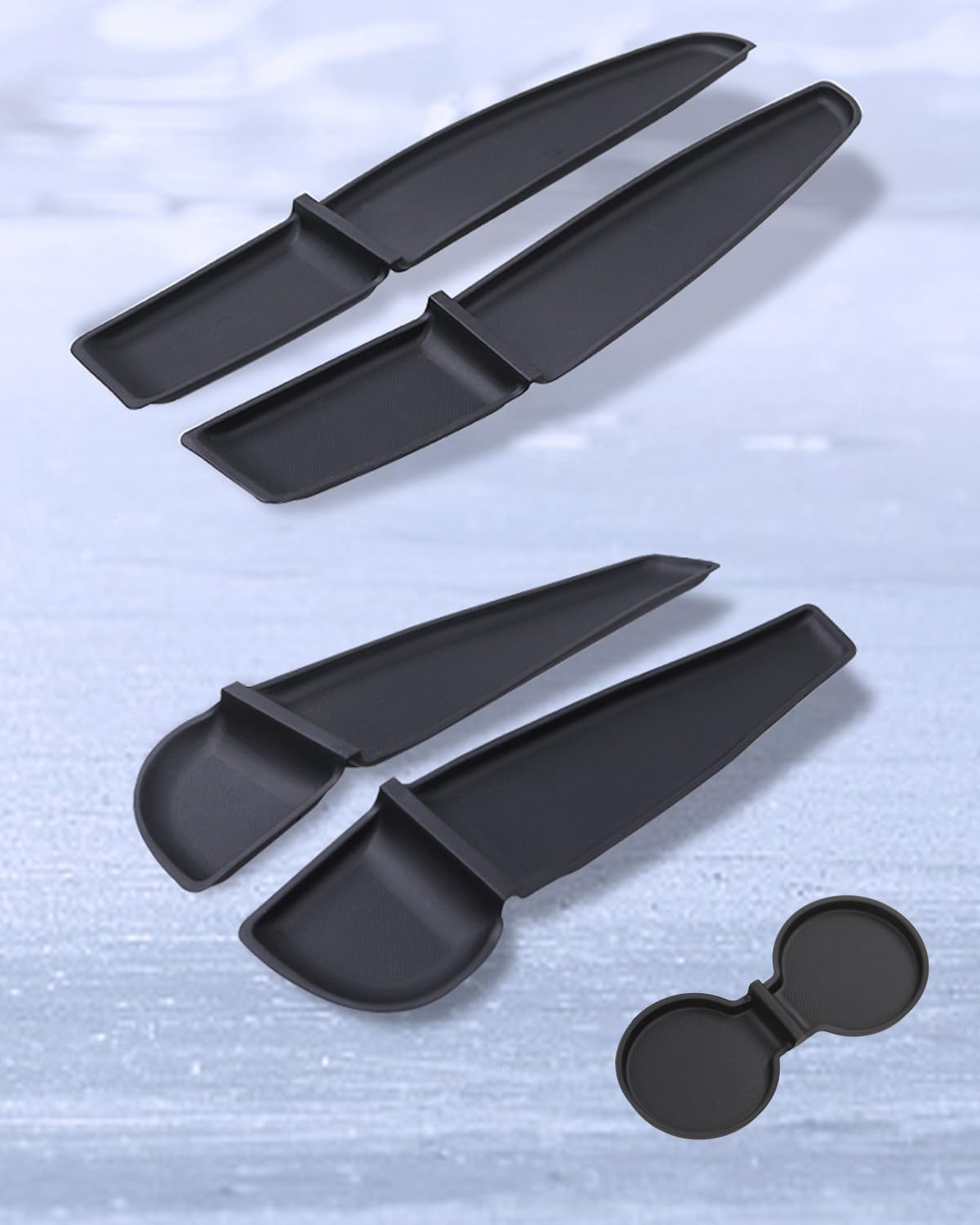 YOKOOHITECH Door Side Pocket Storage Box Liners, 4Pcs TPE Front & Rear Door Pocket Inner Organizer Trays and Cup Holder Pad Compatible with Tesla Model Y Juniper 2025 2026 image number 1