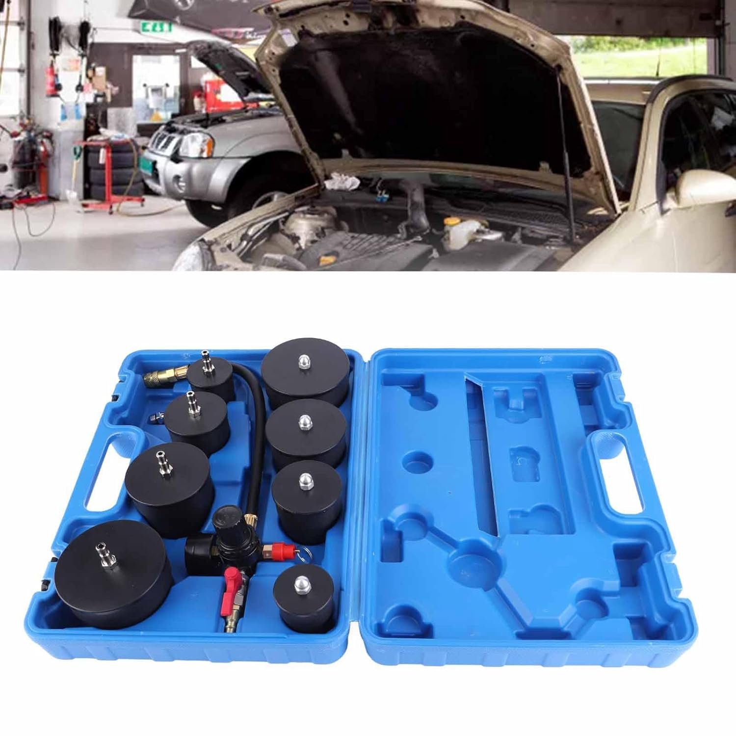 Starrypxl Turbo System Leakage Tester 9 Pcs Turboweight Bearingr Air Pressure Boost Leak Test Kit Pressure Gauge Durable Efficient Automotive Diagnostic Tool image number 3