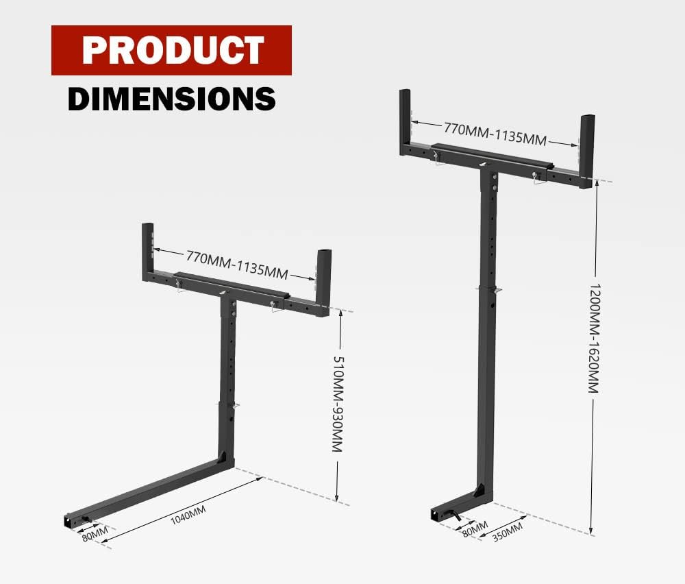 SAN HIMA Truck Bed Hitch Extender with Anti-Rattle Stabilizer Adjustable Width 700-1060MM, 160KG Max Load Fits 50MM/2" Standard Tow Bar Receivers for Ladder, Rack, Canoe, Kayak, Long Pipes and Lumber image number 6