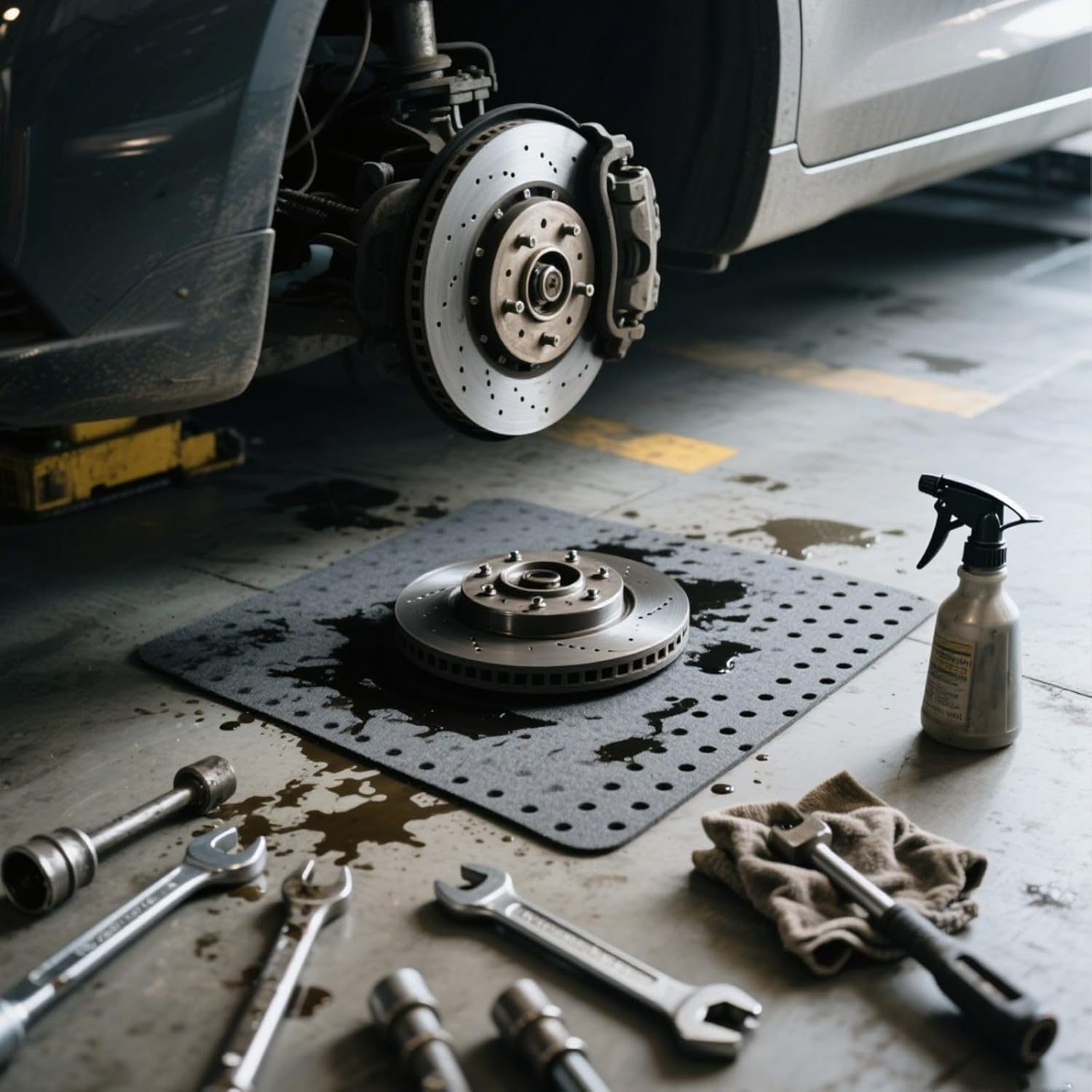 Oil Absorbent Pads 25 X 33 CM, High-Quality Spill Mats for Garage, Workshop, Home &ndash; Strong Absorption for Oil & Water, Durable & Disposable (50 PCS) image number 4