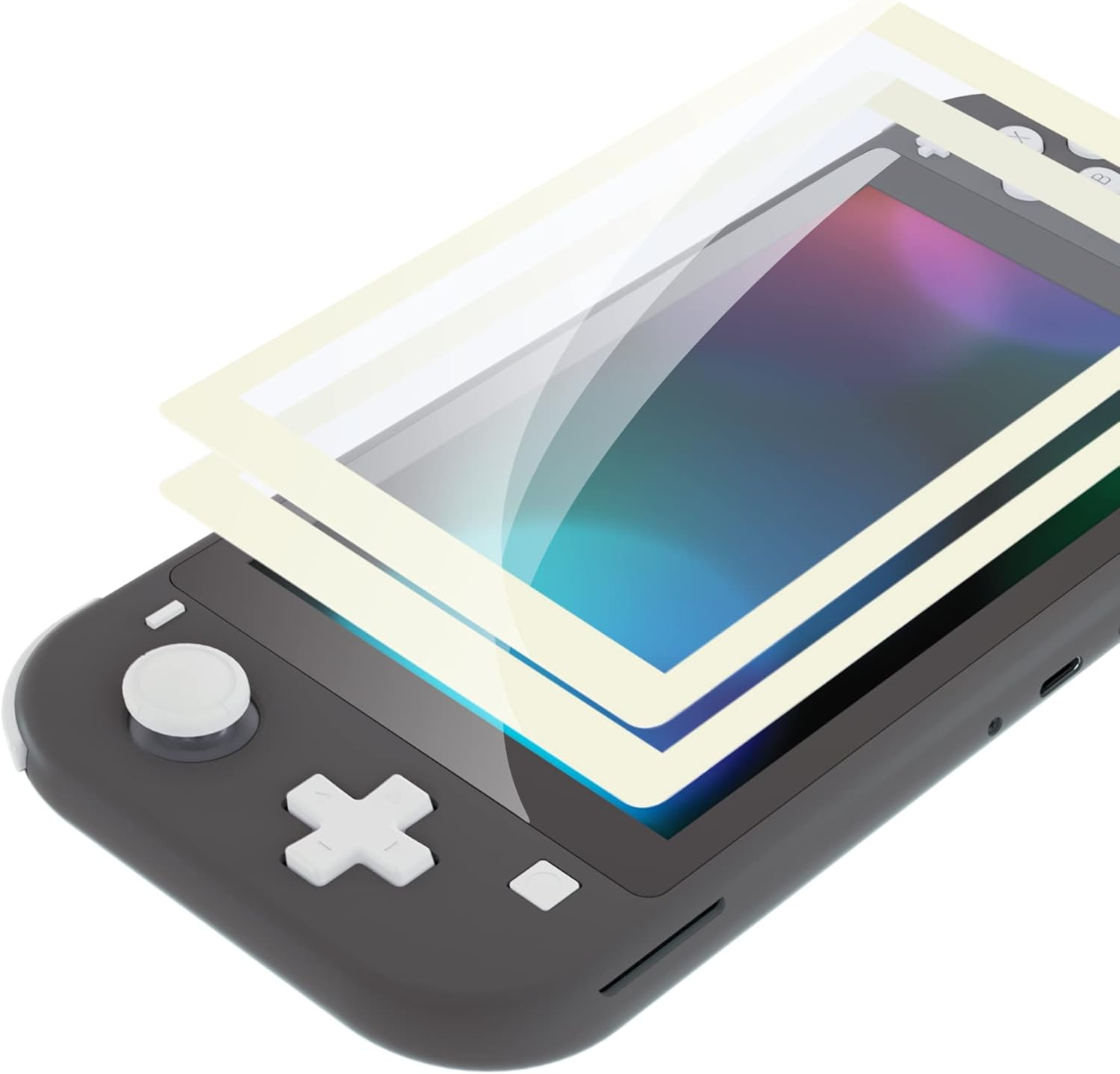 Extremerate 2 Pack Hunter Green Border Transparent HD Clear Saver Protector Film, Tempered Glass Screen Protector for Nintendo Switch Lite [Anti-Scratch, Anti-Fingerprint, Shatterproof, Bubble-Free]