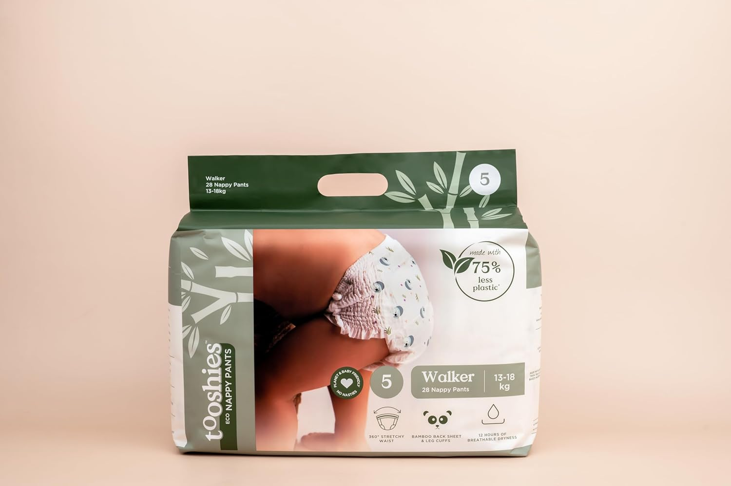 Tooshies Eco Nappy Pants - Size 5 Walker - 112 Count + Sudocrem Healing Cream 400G + GAIA Natural Baby Hair and Body Wash 500Ml image number 4