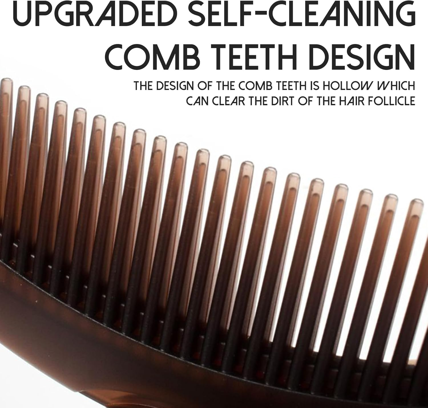 4PCS Hollow Tooth Hairbrush Dandruff Combs, ABS Material, Unique Hollow Design, Multi-Function Handle, Easy to Use, Wide Application Portable Hair Comb image number 2