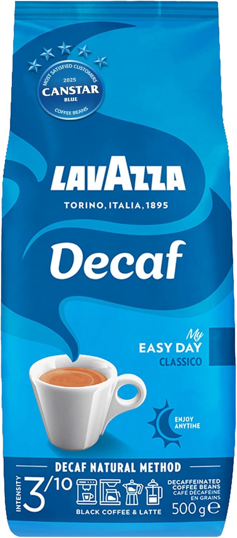 Lavazza, Decaf My Easy Day Classico, Decaffeinated Coffee Beans, Ideal for Espresso Coffee Machines, Aromatic Notes of Almonds and Honey, 100% Arabica, Intensity 3/10, Medium Roasting, 500G image number 4