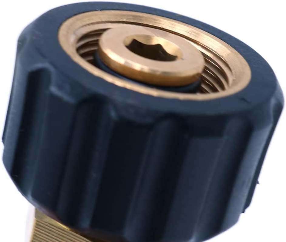 Brass Pressure Washer Fitting, Metric M22X15Mm(Pin) Female Convert to M22X14Mm Male Thread Connector Quick Connect Pressure Washer Gun Adapter Accessories Parts image number 3