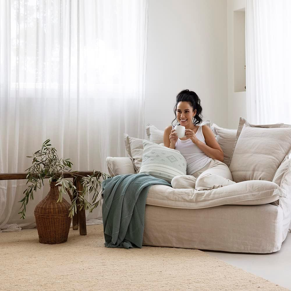 Bambury Phoenix Square Cushion, Eucalyptus