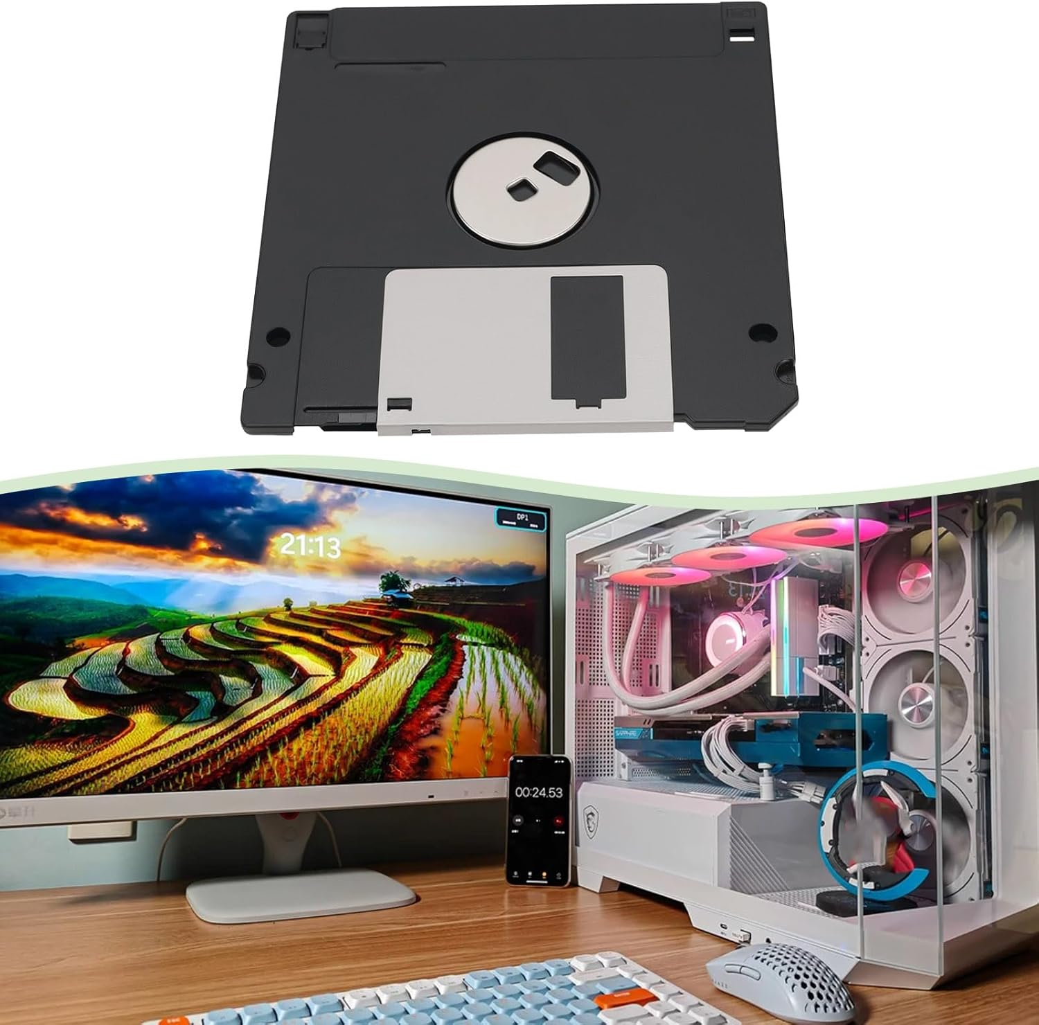 Emagtech 1Pc 3.5 Inch Floppy Disk Cleaner 1.44MB Format a Floppy Disk Cleaner Portable Floppy Disk Cleaner for PC Amiga Atari ST Archimedes Black image number 5