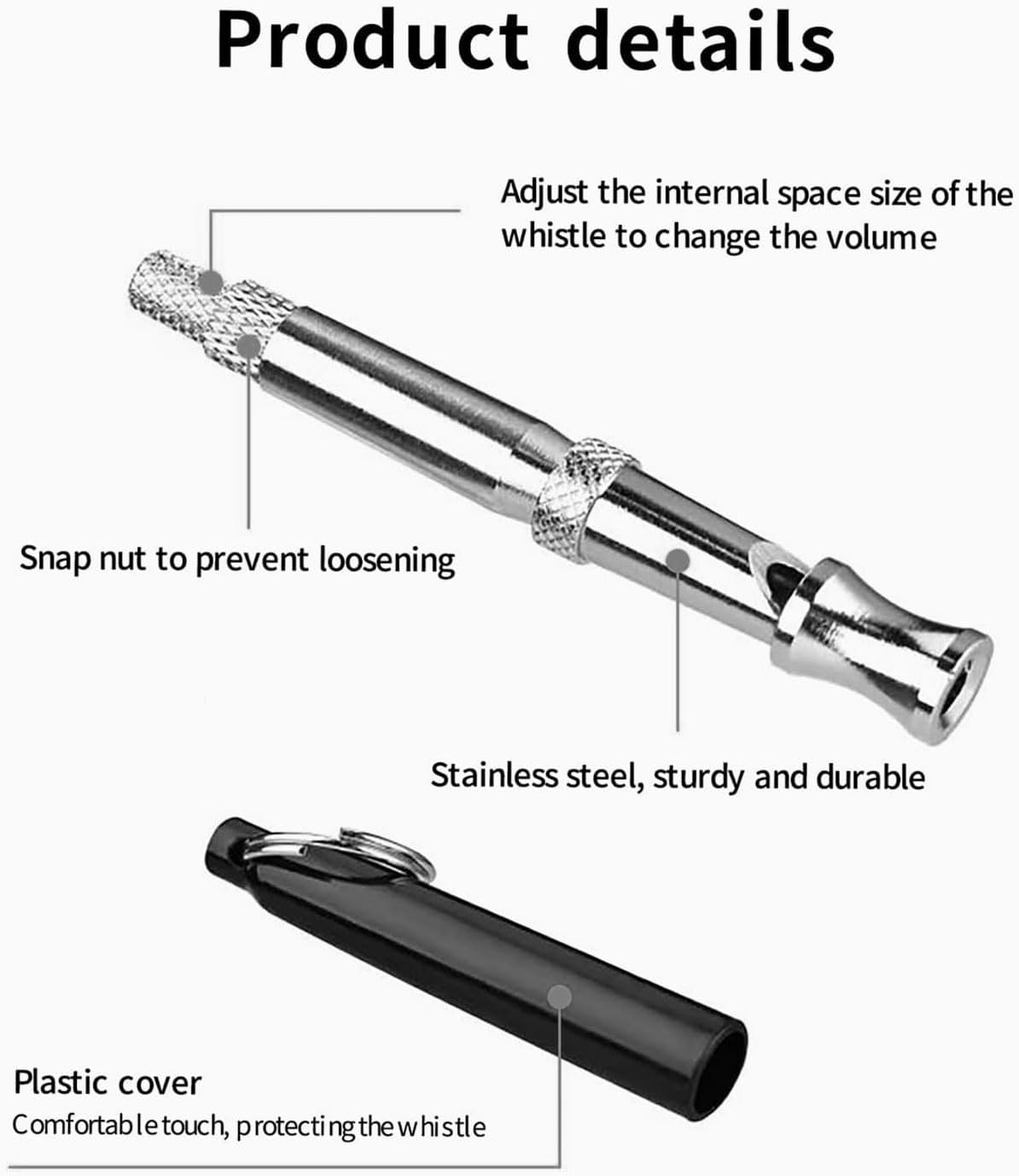 AORHOFJ 2 Pack Dog Whistle against Barking, Used for the Back Call, Dog Whistle against Barking, Dog Whistle High Frequency Silent, Adjustable Dog Whistle against Barking, with Lanyard image number 1