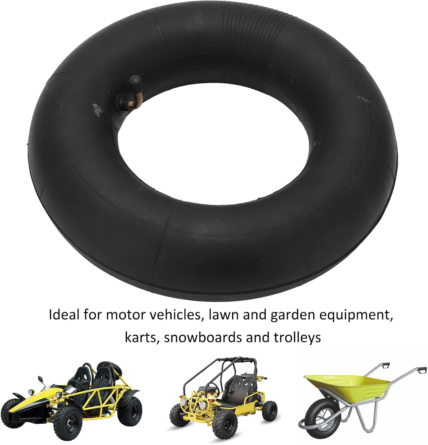 4.10/3.50‑6 Inner Tube with Angled Valve Stem, Replacement Parts Riding Lawn Mower Tire Inner Tubes Shock Absorption for Go Kart Snowblowers Lawn Garden Wheelbarrows Mowers Hand Trucks image number 3