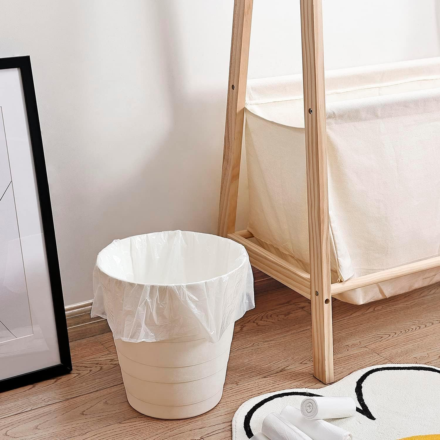 10Rolls 200 Counts Garbage Bags Strong Thin Material Disposable Kitchen Garbage Bags, Durable Plastic Trash Bags for Office Home Bedroom Garden Waste Bin (Silvery) image number 5