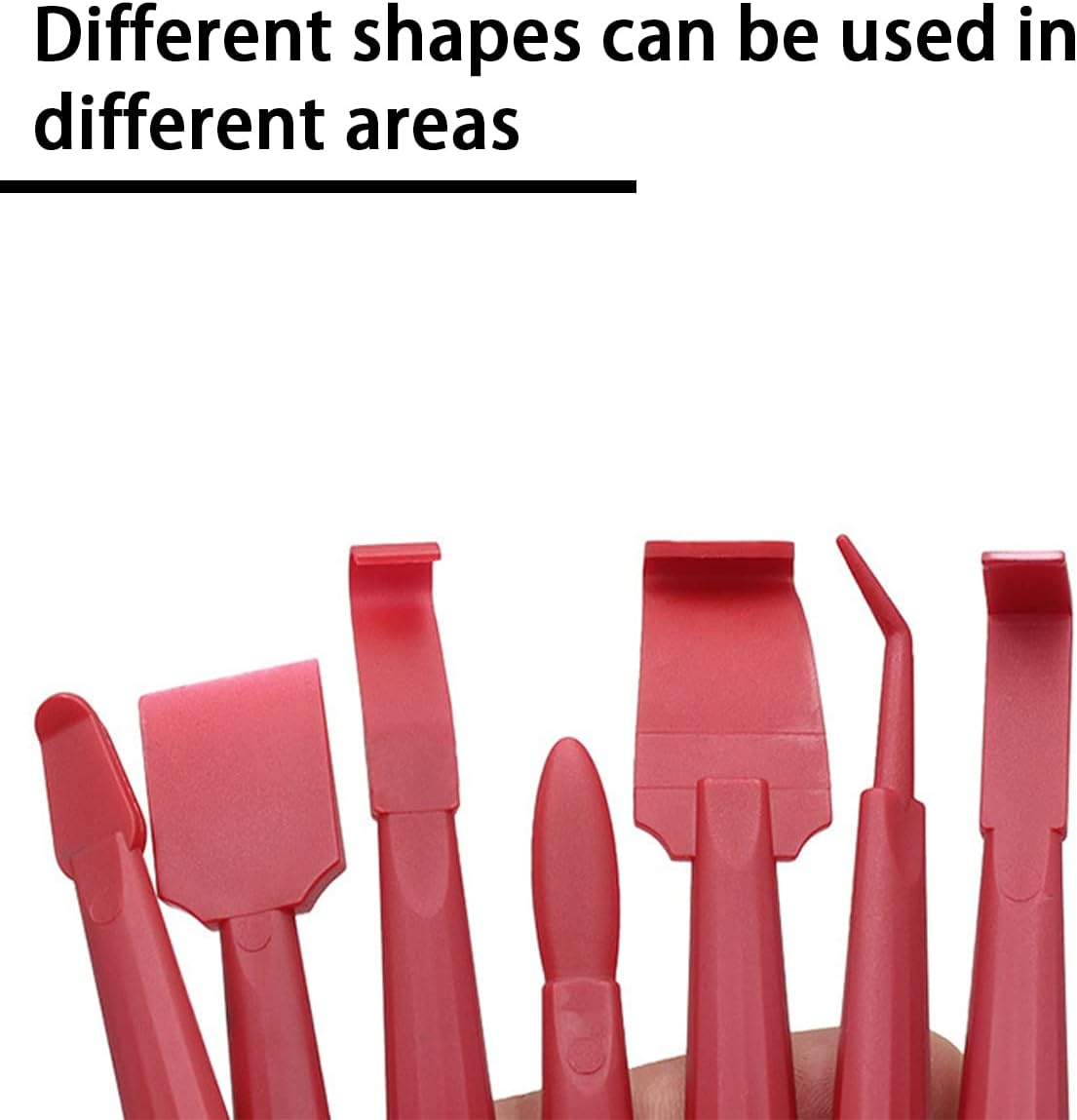 Car Wrapping Vinyl Tool Kit, Set of 7 Window Film Tint Miniature Squeegee, Auto Wrap Edge Trimming Stick, Curves Slot Corner Installing Tool for Vehicle Wraps and Stickers (Red) - Blue image number 3