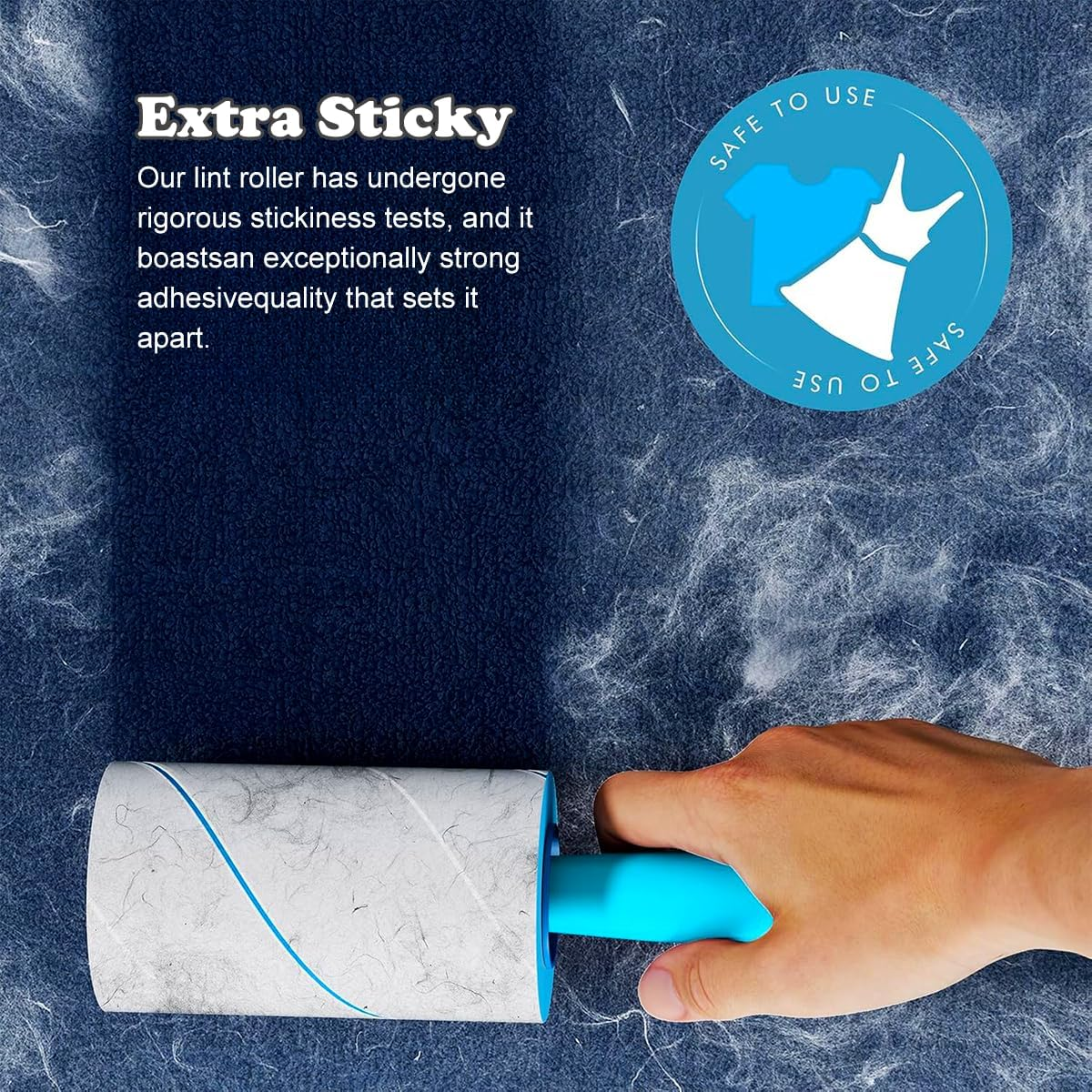 Lint Roller,Extra Sticky Roller 720 Sheets,Lint Remover for Clothes,Couch,Furniture,Carpet,Portable Cat Dog Hair Remover for Travel,Office,Car,2 Handles and 6 Refills image number 3