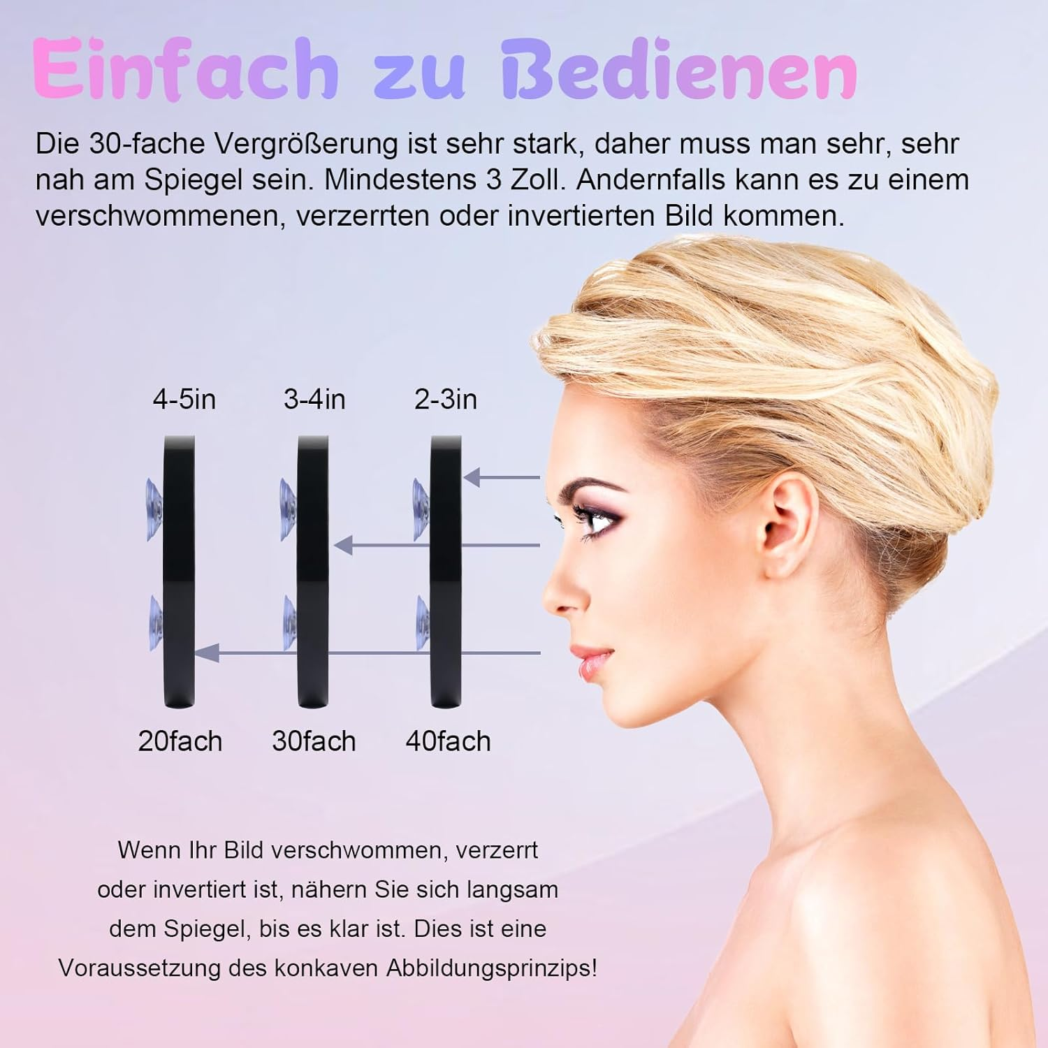 Deepton 30 X Magnifying Mirrors, 8.8 Cm with Suction Cup and Tweezers Set, Cosmetic Mirror with Magnification, Makeup Mirror for Makeup (30X/8.8 Cm) image number 6