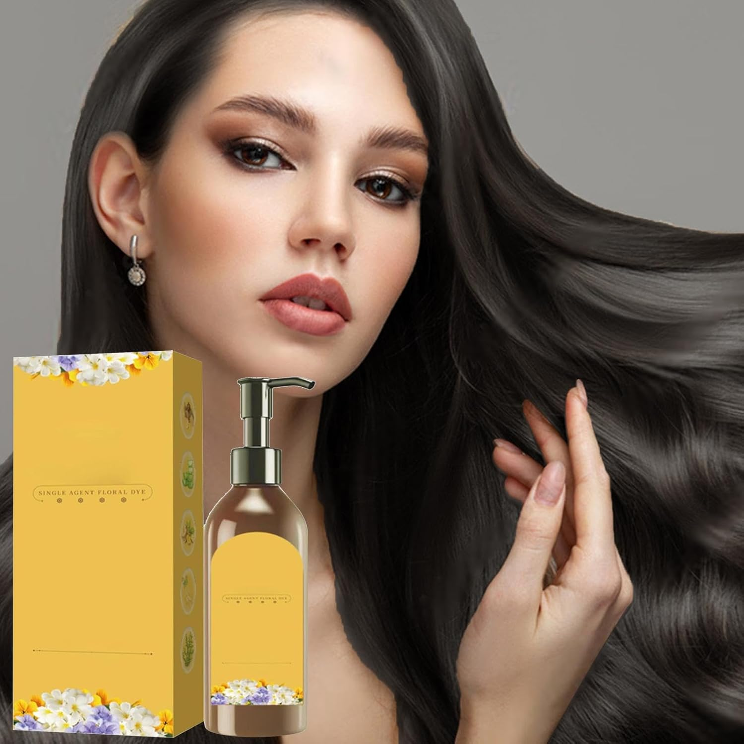 Simple Hair Enhancer, Plant Single Dose Dye, Natural Plant Hair Dye Shampoo, Long Lasting, Eye-Catching, 300Ml for Women, Elderly, Grandma image number 1