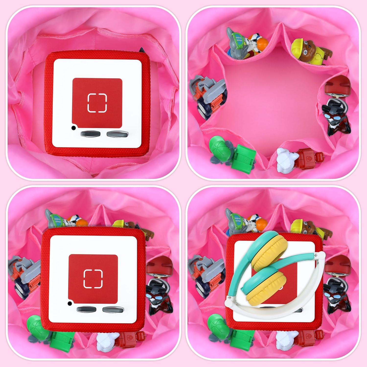 Annmore Kids Tote Bag for Toniebox Starterset, with Pockets to Hold 5-15 Tonie Characters, Compatiable with Yoto Player, Carry Multiple Yoto Cards, Pink, Modern image number 2