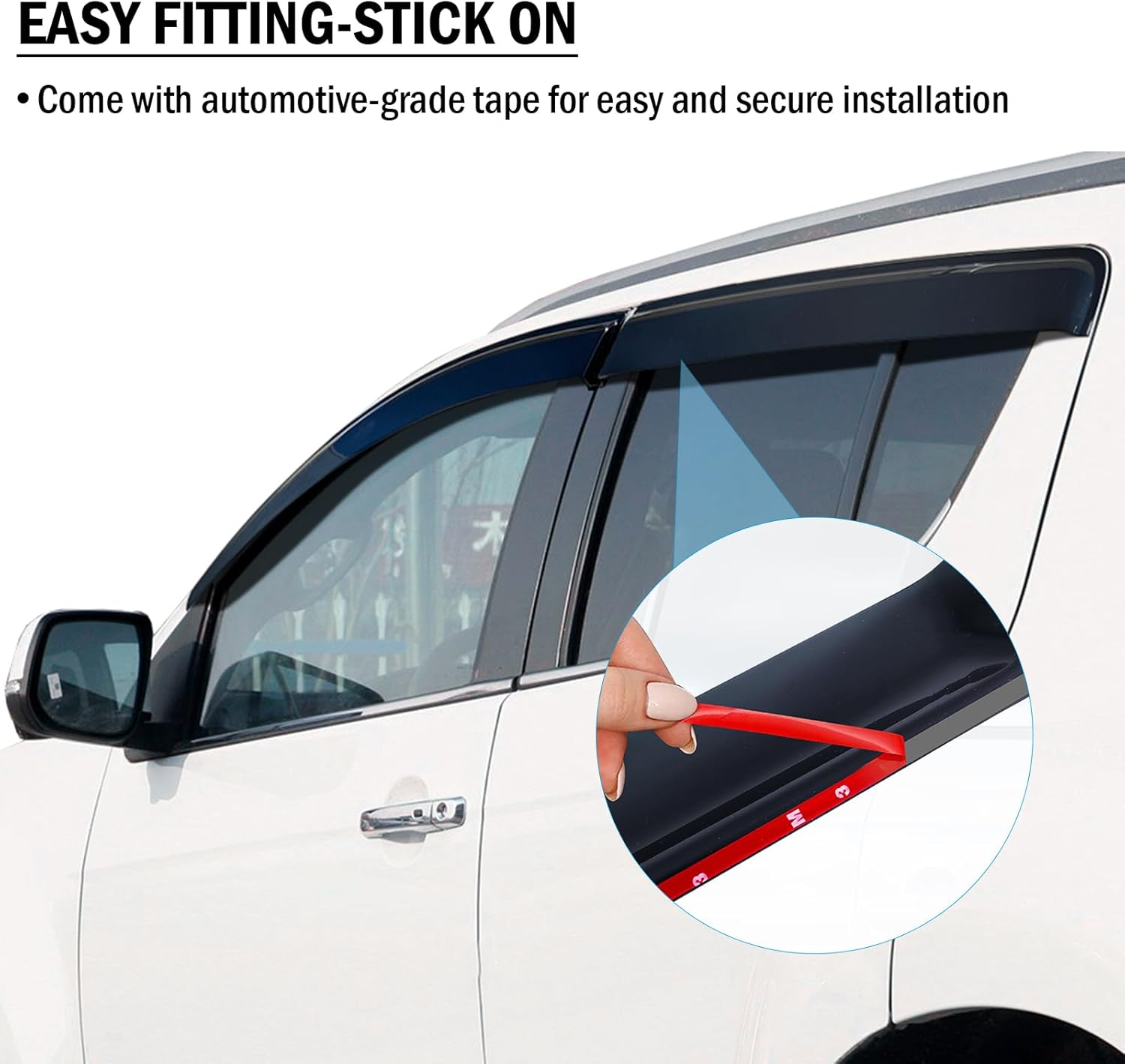 SUERAUTO4X4 Weather Shields for Isuzu MU-X MUX Accessories 2013-2021, Weathershields Car Wind Deflectors Window Visors Rain Guard Exterior Injection Tinted Black, 4Pcs/Set image number 5