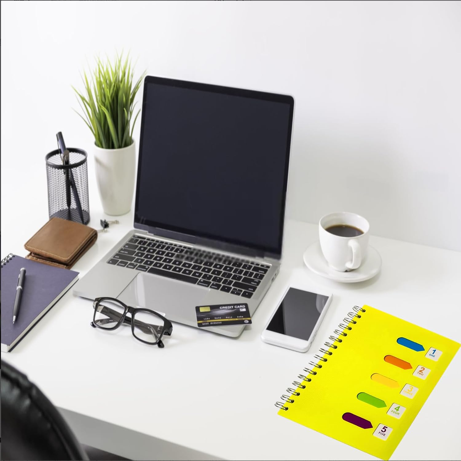 Spiral Notebook with Pen, ZACHMEST A5 Lined Notebook with Index, Hardcover Notebook Spiral Journal Notebook Subject Notebook for Work School Office Home image number 3