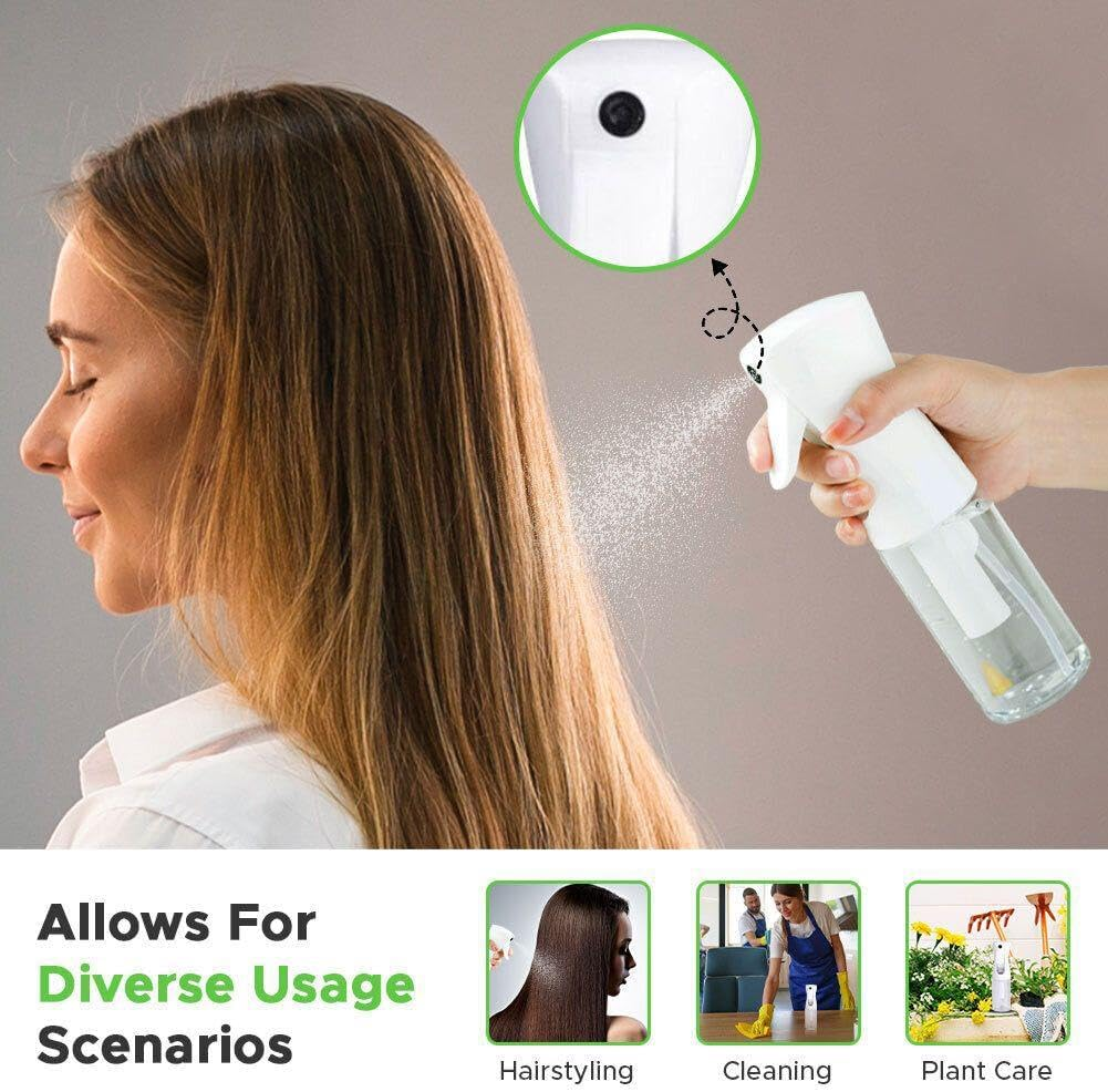 VIGOR PATH Continuous Spray Bottle with Ultra Fine Mist - Versatile Water Sprayer for Hair, Home Cleaning, Salons, Plants, Aromatherapy, and More - Empty Hair Spray Bottle (Clear - 5Oz) image number 5