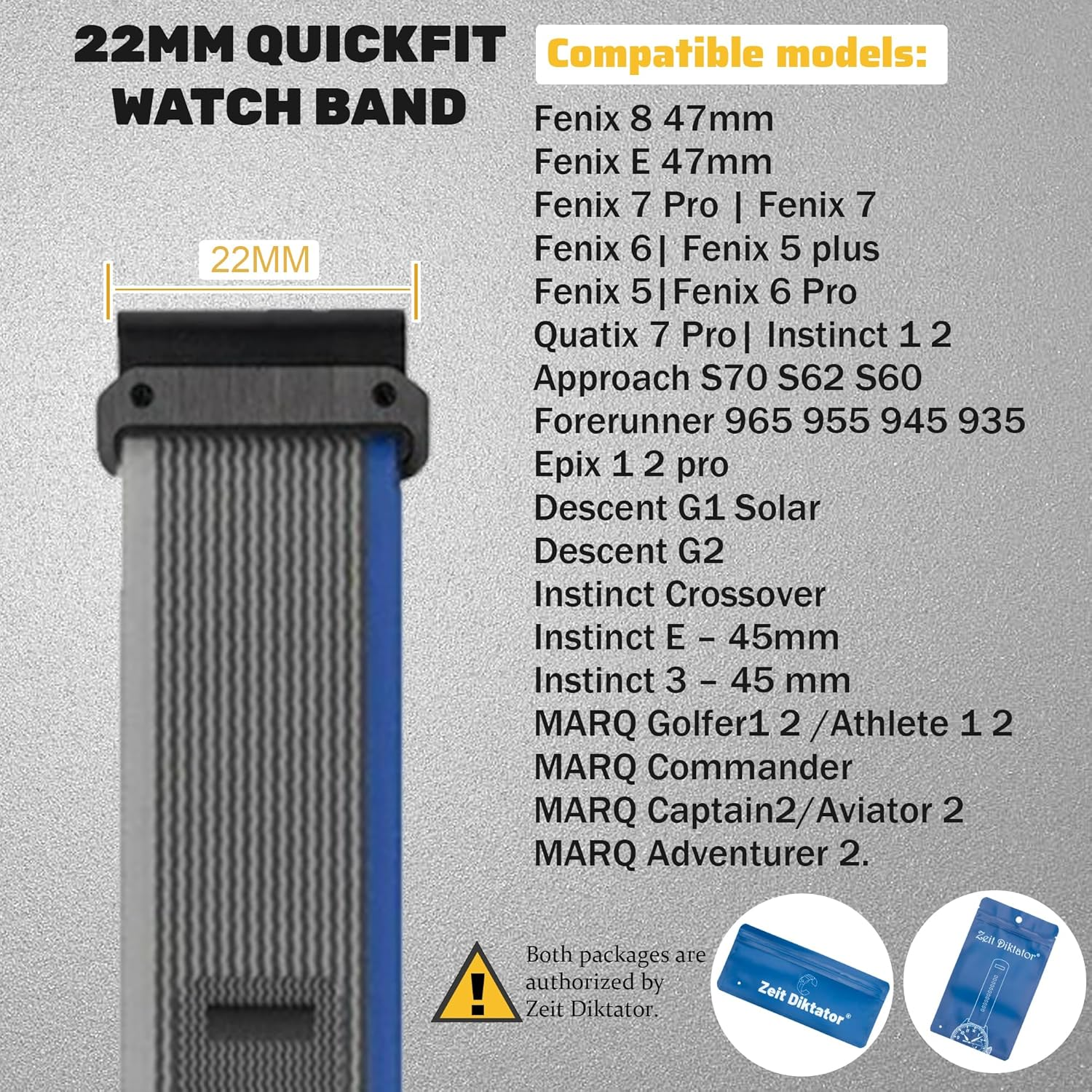 Watch Bands Compatible with Garmin Fenix 7 6 5 plus 6 Pro Instinct 1 2 Forerunner 955 945 935,Sport Loop 22Mm Watchband for Garmin S60 S62 Descent G1 Epix Gen 2 for Men image number 2