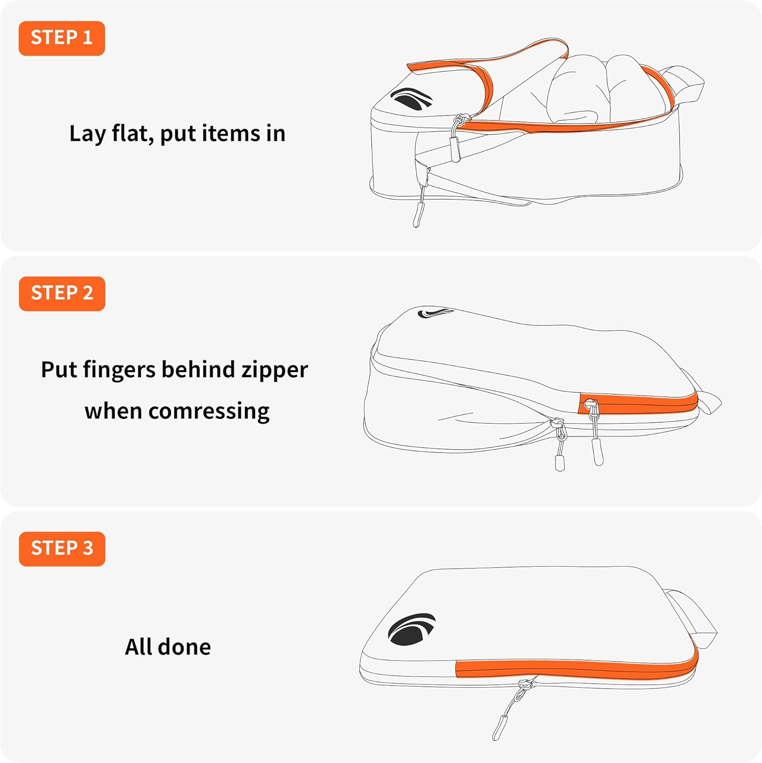 Cipway Compression Packing Cubes for Travel-Expandable Luggage Organizer Set Pack More in Less Space,Travel Gear Accessories image number 5