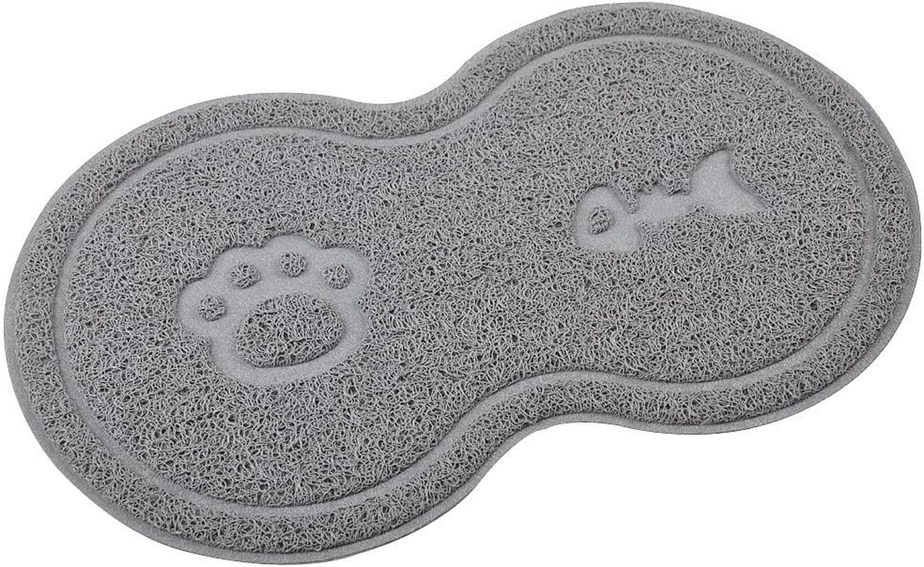 DM 8-Shaped Small Cat Litter Box Debris Catcher Mat,18X10 Inches (Gray) image number 3