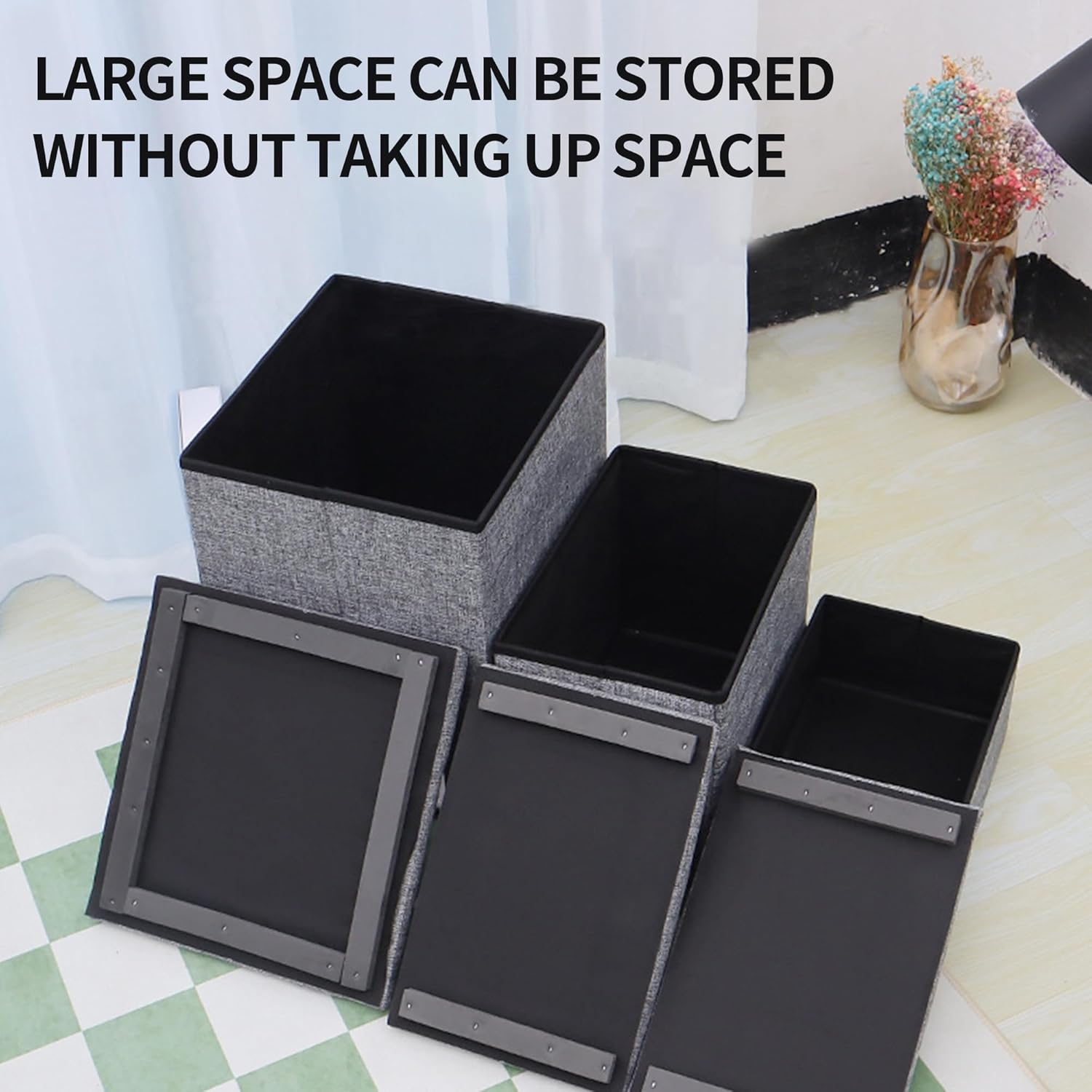 Incifuerza Dog Step Stairs with Storage, Foldable 3-Step Pet Ladder for High Beds, Window, Couch, Portable Cat & Puppy Steps, Dog Stair Ramp with Storage Box image number 4