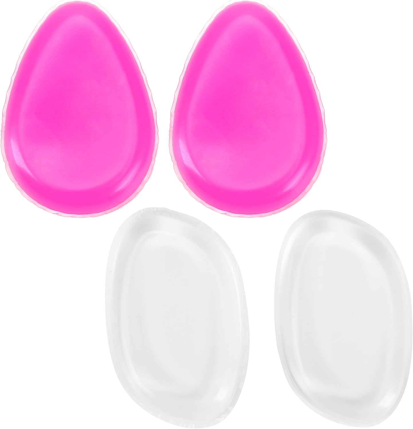 4 Pack Jelly Silicone Makeup Sponge Set for Women, Non-Absorbent Flawless Beauty Application Cosmetic Blender Pure Puff Applicator for Foundation, Powder, Concealer, Blush, Highlighter, Pink & Clear image number 1