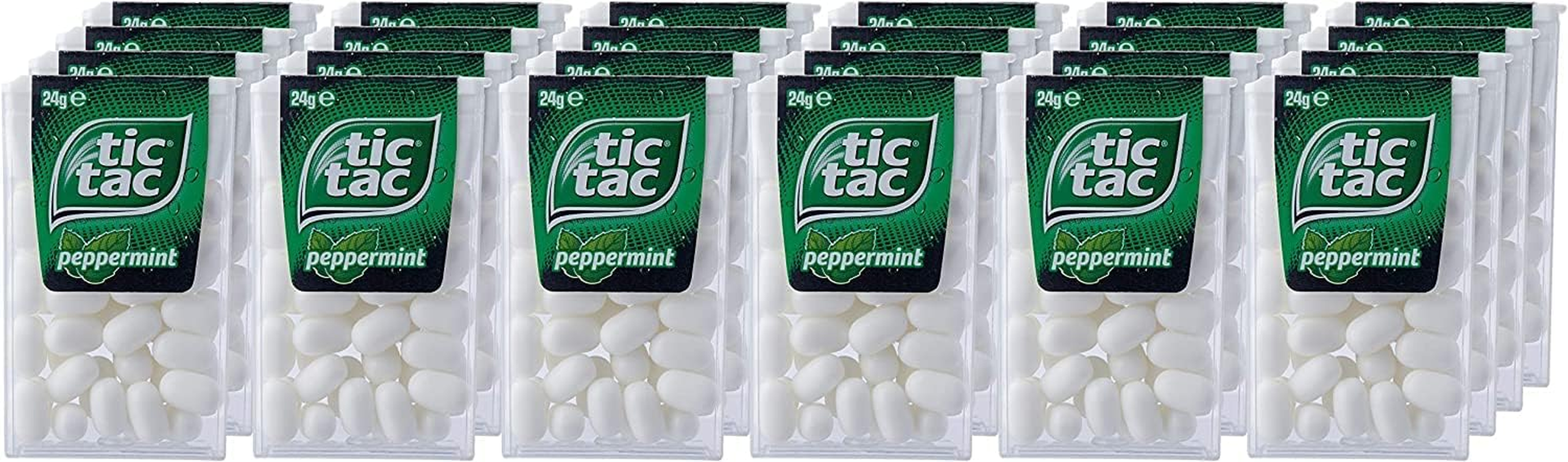 Tic Tac Peppermint Breath Mints, Bulk Hard Candy Mints, On-The-Go Refreshment, 24 Packs (24G Each) image number 2