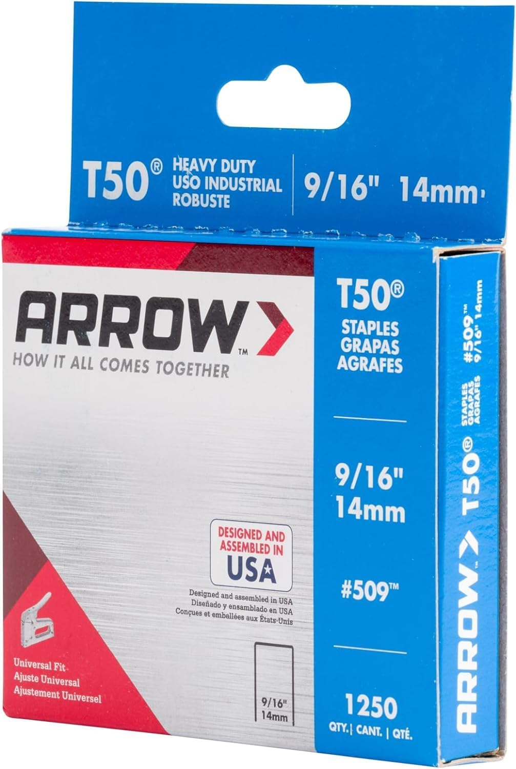 Arrow 509 Heavy Duty T50 Staples 5000-Pieces, 9/16-Inch Length image number 3