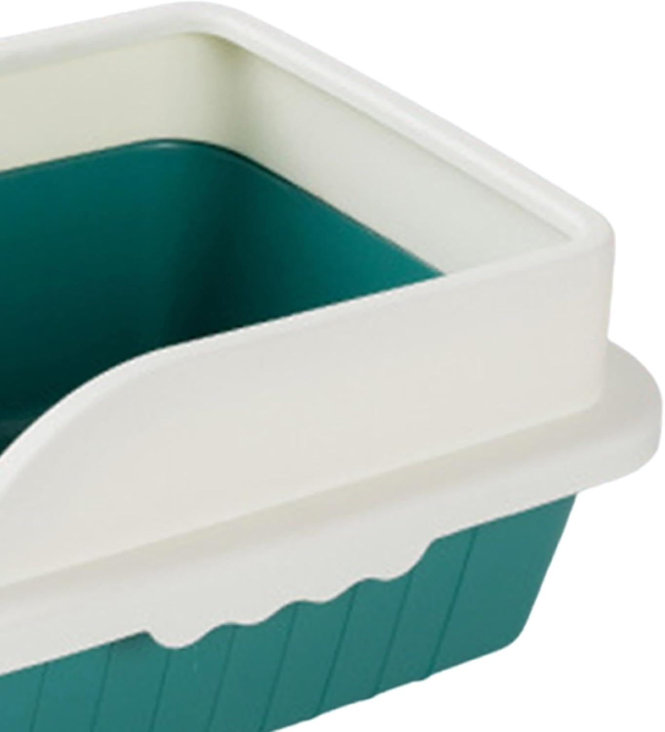 Fenteer Cat Litter Box Potty Toilet Toilette Sand Box Container Pet Litter Tray Pan with Litter Sifting Spoon for Small Animals, Green M 31X21X16Cm image number 1