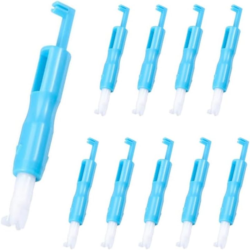AIMALL 10PCS Automatic Needle Threader Set &ndash; Easy Insertion Handle for Sewing Machines, Reduces Eyestrain, 2.95 Inch Lightweight Plastic Design image number 5