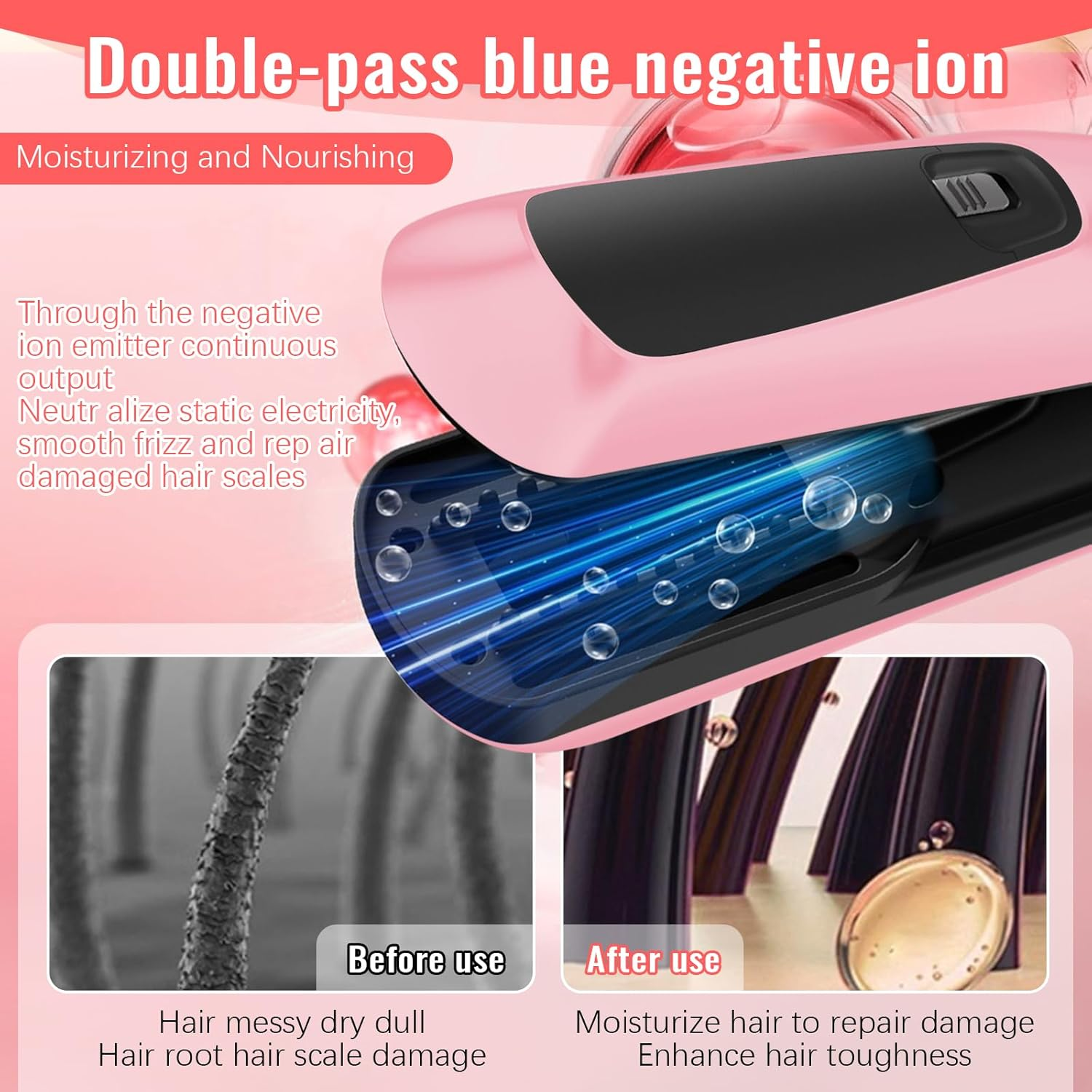 Split End Remover, Mini Cordless Hair Trimmer with Split Ends, Removes Split Ends and Broken Hair Ends Quickly and Effectively, with LED Indicator, Portable Wireless Split Ends Hair Trimmer Removes image number 2
