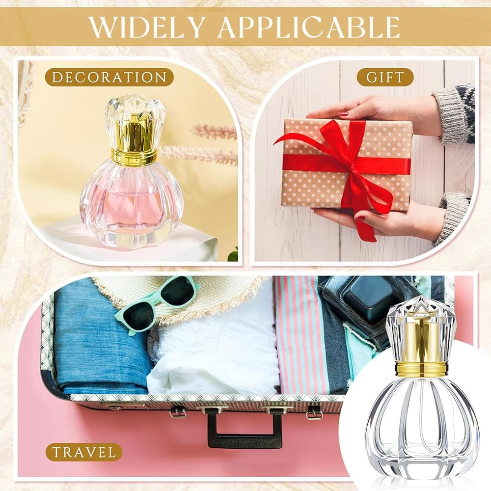 8-Pack Portable Spray Perfume Bottles, Pumpkin-Shaped Transparent Empty Bottles, Crystal Glass Refillable Pump Sprayer, Suitable for Travel and Home D&eacute;cor image number 1