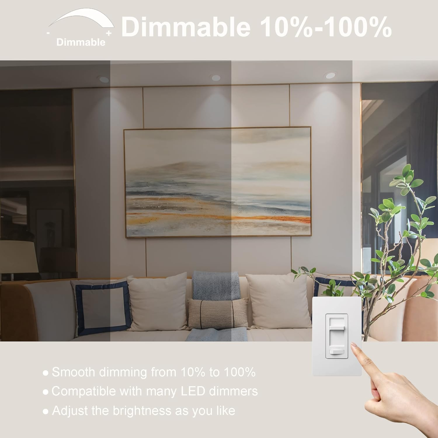 FTL GU10 LED Bulbs 3000K Warm White Dimmable, 60W Halogen Replacement 6W 600LM, 40 Degree Spot Track Light Bulbs, Recessed Ceiling Light Bulb, 6-Pack image number 1