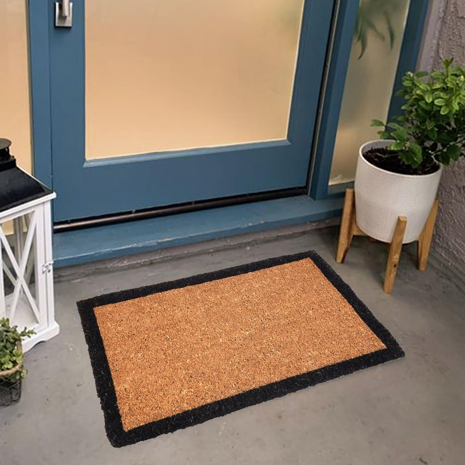 Natural Coir Doormat | Four Corners Black Border Thick Coir Doormat for Indoor and Outdoor Use (45 Cm X 75 Cm) image number 6