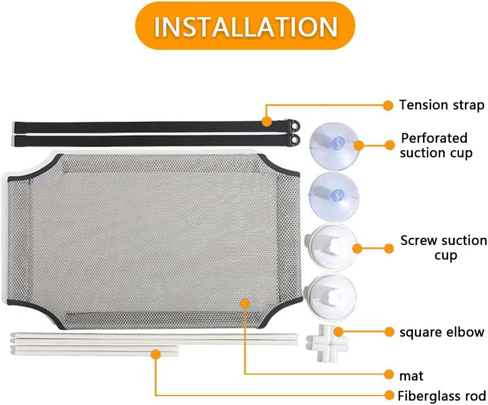 HYAVIA Double-Layer Cat Window Hammock Bed Suction Cup Mounted Cat Seat for Indoor Cats Sturdy Space-Saving Pet Resting Perch with Breathable Mesh Grey image number 4