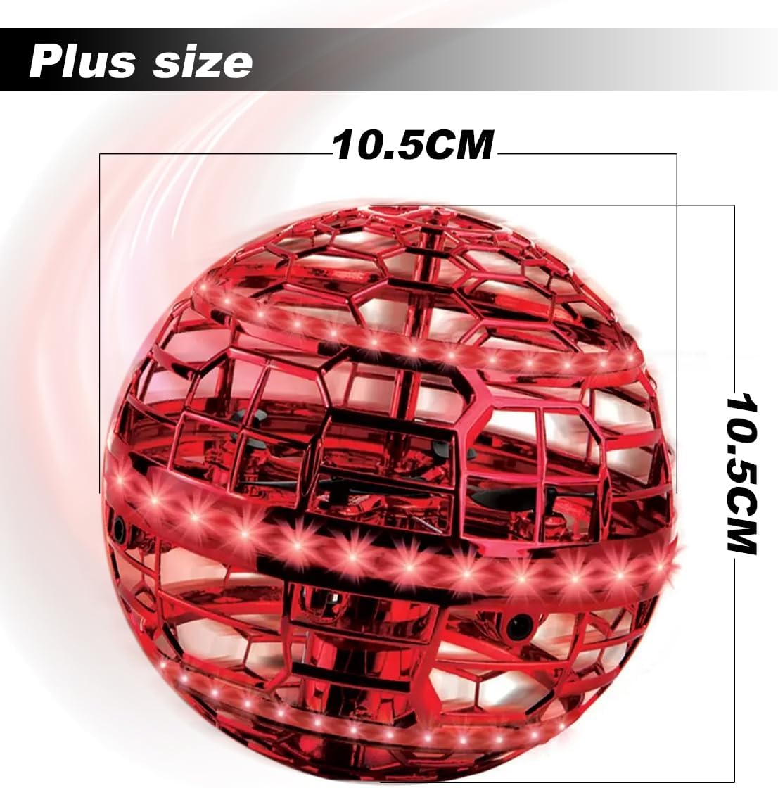 Flying Spinner with LED Lights Assortment (6+) Hoverstar Lumisphere Flying Orb (Red) image number 1