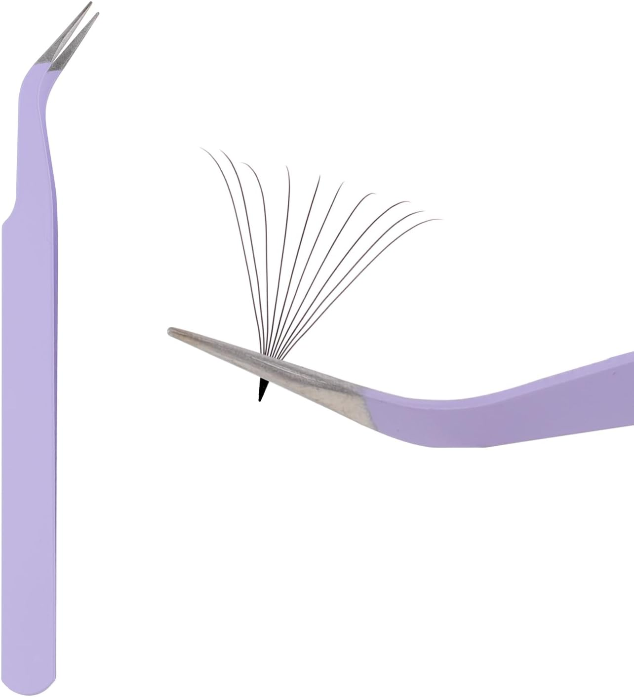 WENDY Lash Tweezers for Eyelash Extensions, Precision Fiber Stainless Steel Lash Applicator Tool for False Eyelashes, Precision Fiber Mega Volume Lash-Tweezers Use at Home image number 5