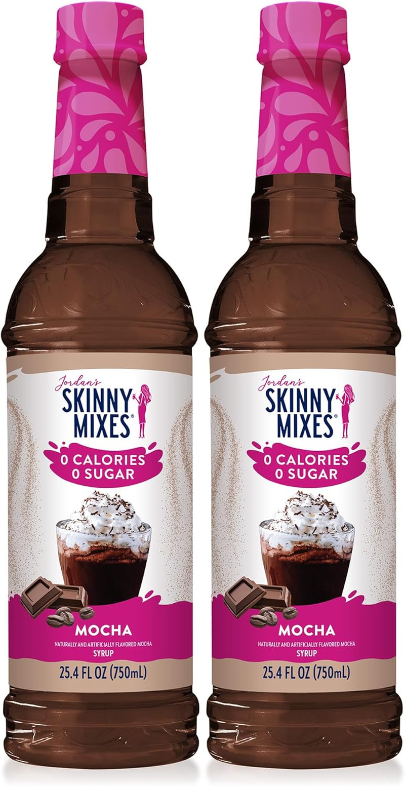 Jordan'S Skinny Syrups | Sugar Free Mocha Syrup | Healthy Flavors with 0 Calories, 0 Sugar, 0 Carbs | 25.4 Fl Oz (Pack of 2) image number 1